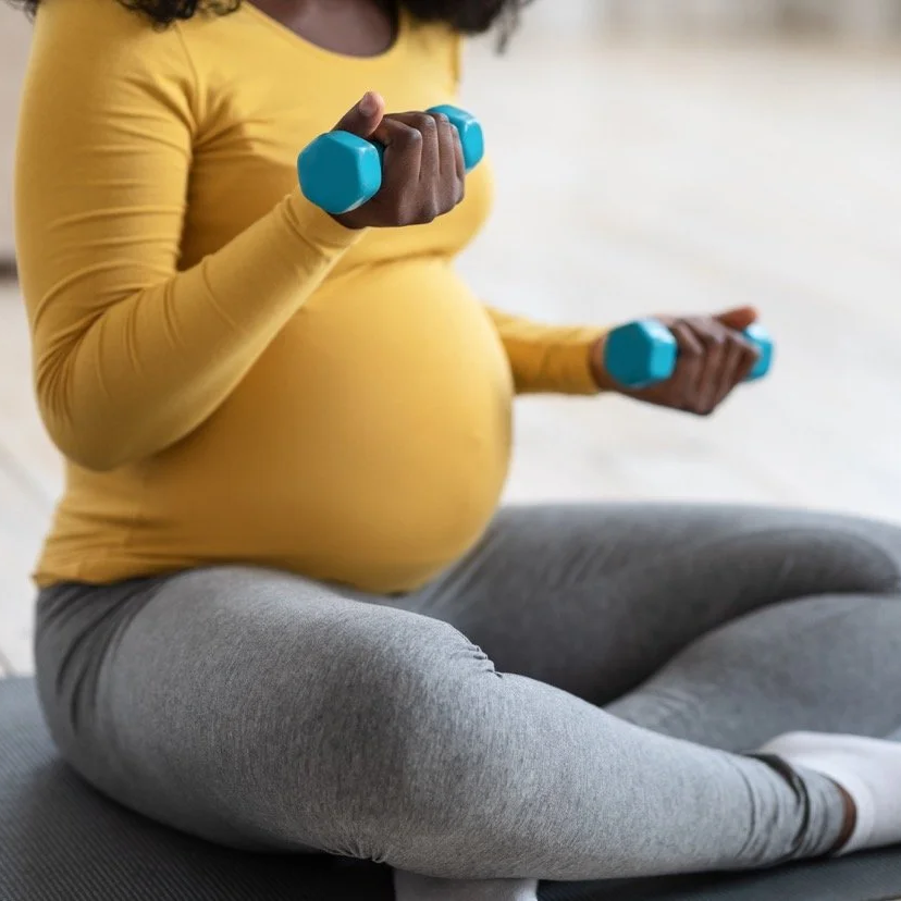 Pregnant woman exercising