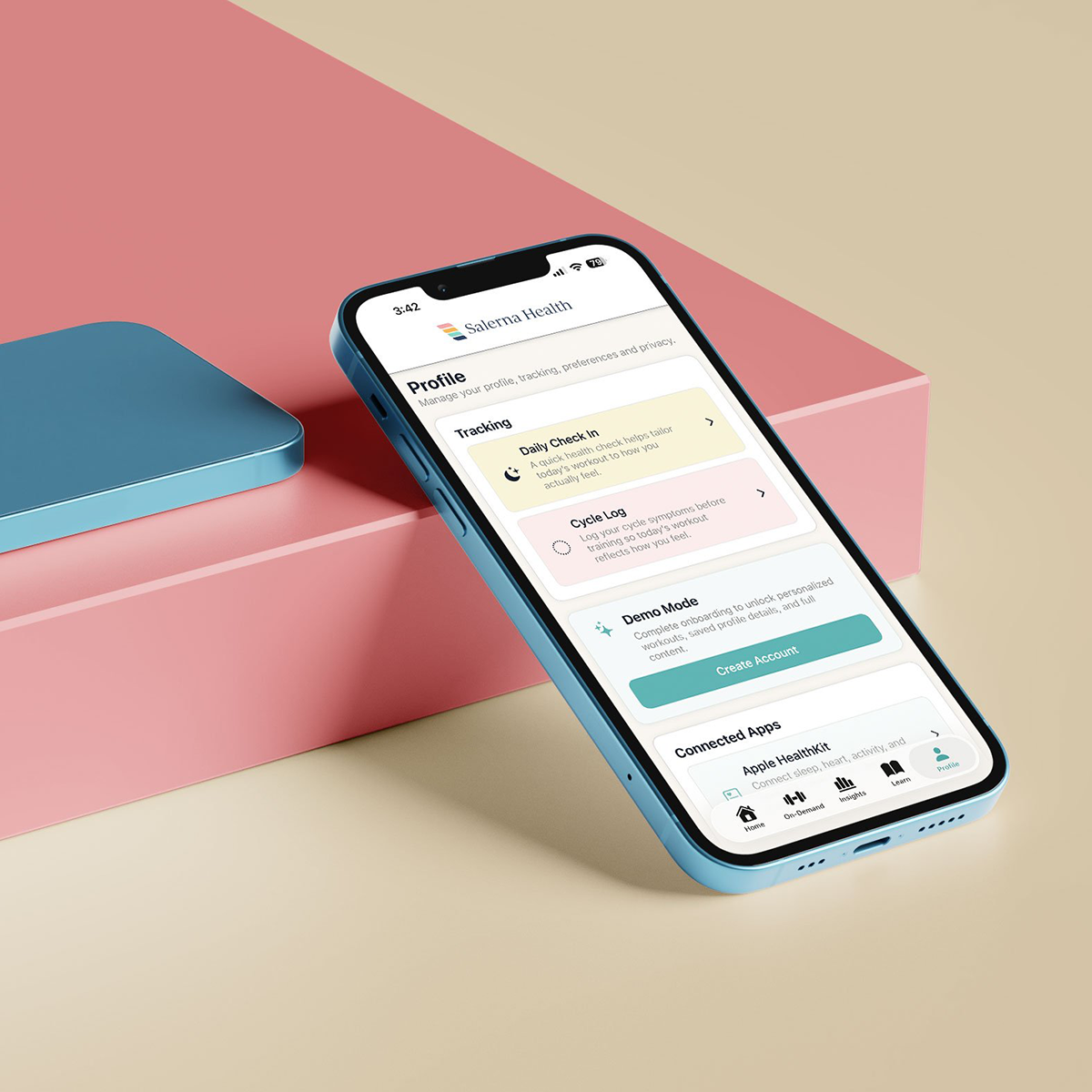 Salerna app profile screen on a phone